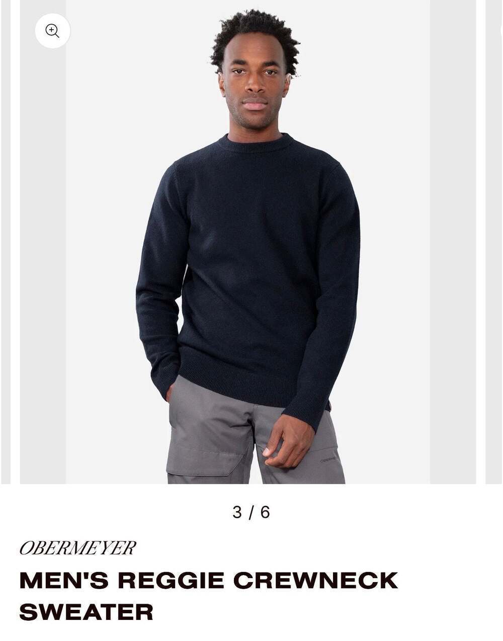 Obermeyer Men's Reggie Navy Crewneck Sweater 100%wool, Sz XL *see flaw